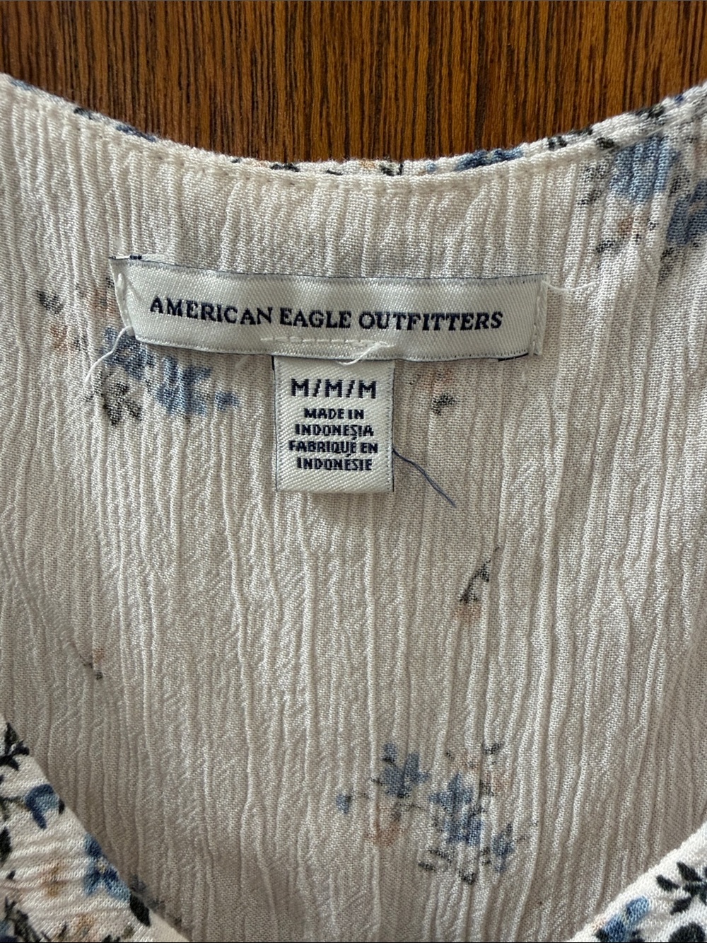 American Eagle Outfitters Cream Floral Cami with Blue Accents - Picture 2 of 4